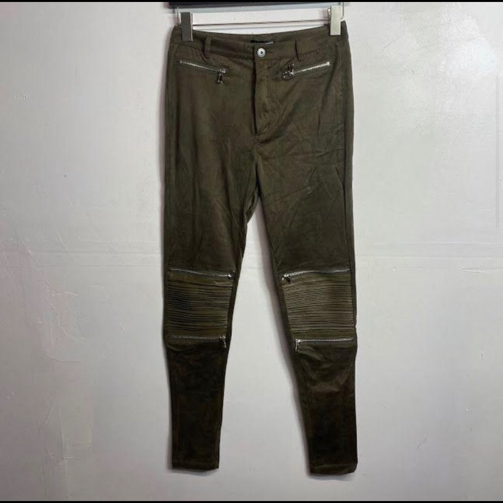 Maniere De Voir NWT Suede Biker Leggings Leather